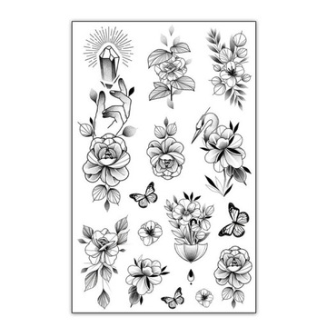 ТАТУ ЖЕНСКИЕ ТАТУ ЦВЕТЫ БАБОЧКИ ВОДОНЕПРОНИЦАЕМЫЙ ВРЕМЕННЫЙ РУКАВ 12 ЛИСТОВ