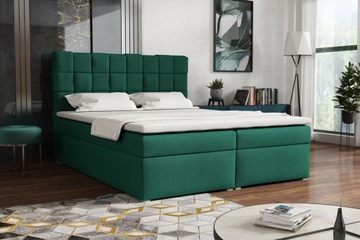 Łóżko kontynentalne tapicerowane boxspring 140x200