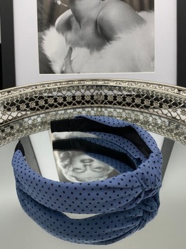 Ободок для волос KNOT, синие точки PIN UP