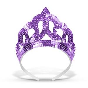 Tiara cekiny fioletowa