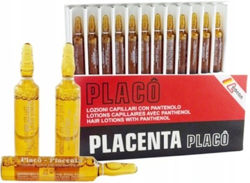 Ampułki Placenta Placo Na Porost i Przeciw wypadaniu Włosów 12szt x 10ml