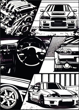 Naprasowanka Auto Nissan Skyline Termo Naklejka