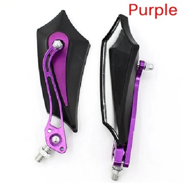 Purple1Pair 8mm 10mm Moto Scooter Lusterka boczne Uniwersalne lusterka wste