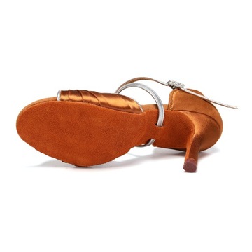 BUTY DO TAŃCA TANECZNE SUBTELNE LATINO BRĄZ 8,5cm