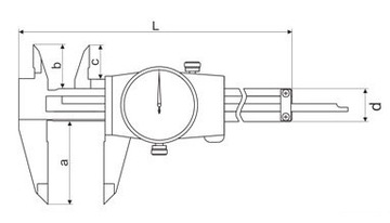 СУППОРТ ДЛЯ ЧАСОВ L150MM 0,01мм МЕТАЛЛ GUANGLU