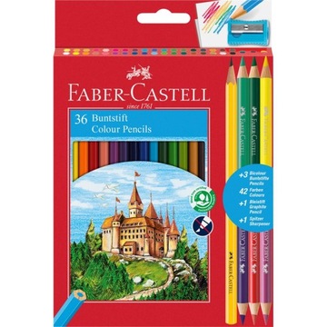 Kredki ołówkowe Faber-Castell 110336 Zamek 36+6k.