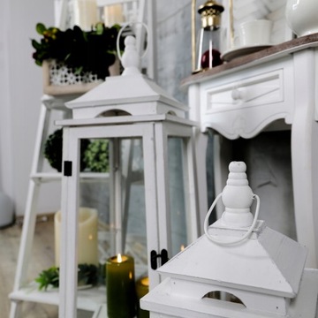 Деревянный фонарь, белый садовый фонарь, большой набор, 2в1, для дома и дачи