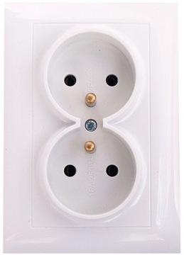 WESA LC-16 GNIAZDO PODWÓJNE Z UZIEMIENIEM GNIAZDKO