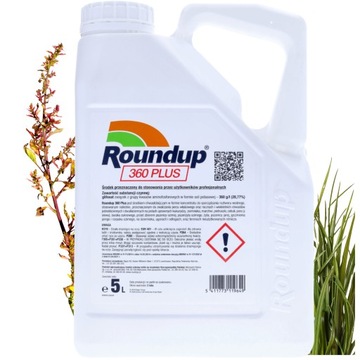 ROUNDUP 360 PLUS 5L RANDAP ŚRODEK NA CHWASTY PREPARAT CHWASTOBÓJCZY