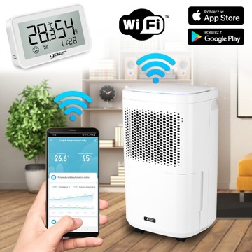 Osuszacz powietrza Oczyszczacz powietrza Yoer 210W 12L/24 h +WiFi +AROMA