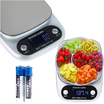 WAGA KUCHENNA PRECYZYJNA ELEKTRONICZNA JUBILERSKA LCD BATERIE 0,1g - 5kg