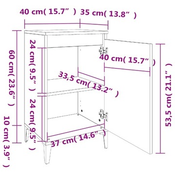 vidaXL Тумбочка прикроватная черная 40x35x70 см, материал дерево