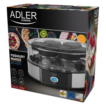 ADLER AD4476 jogurtownica 42 st C, 7 pojemniczków
