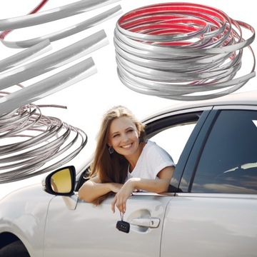 LISTWA OZDOBNA CHROM Z TAŚMĄ KLEJĄCĄ 12mm METRY