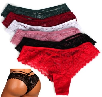 6x MAJTKI DAMSKIE FIGI STRINGI KORONKOWE M