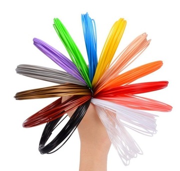 FILAMENT PLA WKŁAD DŁUGOPIS 3D DRUKARKA RÓŻNE KOLORY ZESTAW 5m x 10 50m