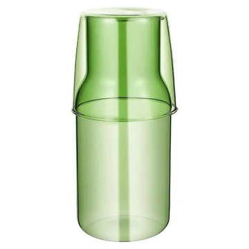 Glass Water Bottle With Glass Cup Set Bedside
