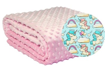 Dwustronna Narzuta Koc Na Łóżko 110x210Bawełna Plusz Minky Różne Wzory