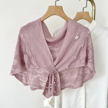 Woman Knitting Shawl Bride Elegant Hollow Out Pear