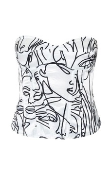 AG22 АТЛАСНЫЙ КОРСЕТ PRETTYLITTLETHING С ПРИНТОМ 44