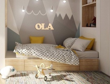 Деревянная надпись Любое имя 3 буквы IGA OLA JAŚ ALA IWA MIA EWA ELA ANA