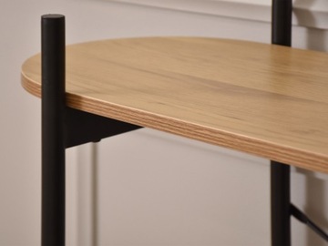 МОДНАЯ КОНСОЛЬ 120 LOFT НИЗКИЙ КНИЖНЫЙ ШКАФ 99СМ С ПОЛКАМИ INGRID, ДУБ, ЧЕРНАЯ РАМА