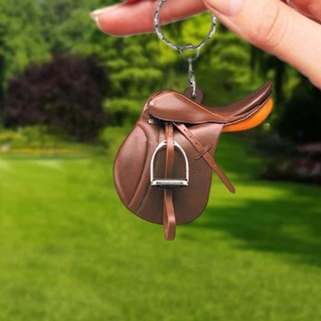 Акриловый брелок в западном стиле с седлом лошади E