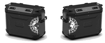 НАКЛЕЙКИ Автомобильная графика МОТОЦИКЛЫ БАГАЖНИКИ РОЗА ВЕТРОВ КАРТА МИРА 30x16