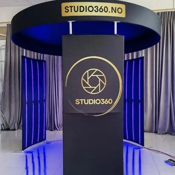 360-градусная фотобудка с чемоданом + крыша и стены, светодиодная RGB-кабина, 80 см, ЛОГОТИП