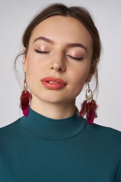 Kolczyki pióra wiszące w stylu orientalnym boho