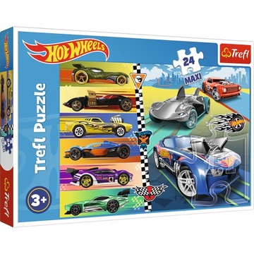 PUZZLE MAXI 24 AUTA SAMOCHODY HOT WHEELS TREFL