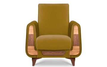 Fotel modern drewno welur kolory do wyboru GUSTAVO