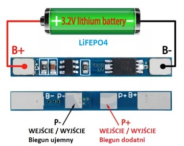 Защита элементов BMS PCM LiFePO4 1S 3,2 В–3,7 В 2 А/2,5 А/0224