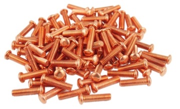 NITY M4x15mm GWINTOWANE z powłoką MIEDZIOWANĄ SPOTTER 100szt ŚRUBY GWOŹDZIE