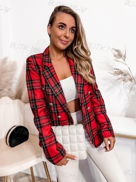 Двубортный пиджак в клетку