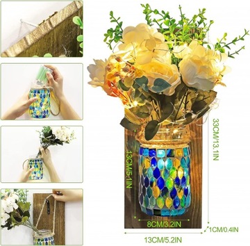 LED НАСТЕННЫЙ СВЕТИЛЬНИК С БУКЕТАМИ 2ШТ ВИТРАЖ + ДОСКА - НАБОР