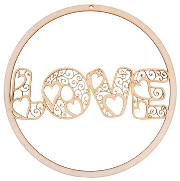 Obręcz koło LOVE 20cm dodatki na ślub, wesele