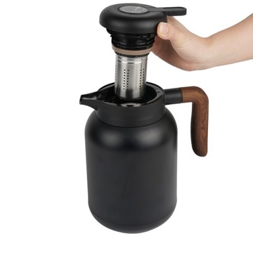 ТЕРМОС СТАЛЬНОЙ КУВШИН 1,5 Л КОНФЕРЕНЦИЯ ЧЕРНЫЙ СТАЛЬ ДЛЯ КОФЕ, ЧАЯ