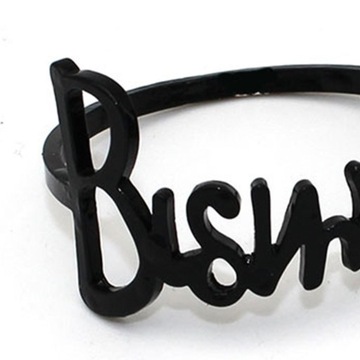 6x застежек для салфеток Набор металлических салфеток с буквами «Бисмилла», круглый алфавит, черный