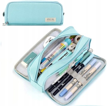 XXL тройной школьный пенал, черная косметичка