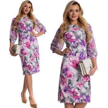 Elegancka Atrakcyjna Olśniewająca SUKIENKA DAMSKA Plus Size Dużo Rozmiarów