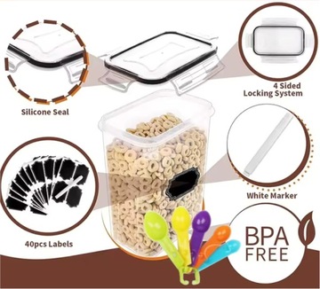 4x ГЕРМЕТИЧНЫЕ КОНТЕЙНЕРЫ ДЛЯ ПИЩЕВЫХ ПИЩЕВЫХ КОНТЕЙНЕРОВ НАБОР ПЛОТНЫХ ПЛАСТИКОВЫХ ЯЩИКОВ ОБЪЕМОМ 2,5 Л.