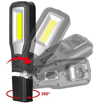 COB LED СВЕТОДИОДНАЯ ЛАМПА ДЛЯ МАСТЕРСКОЙ, АККУМУЛЯТОРНЫЙ ФОНАР С USB-КРЮКОМ