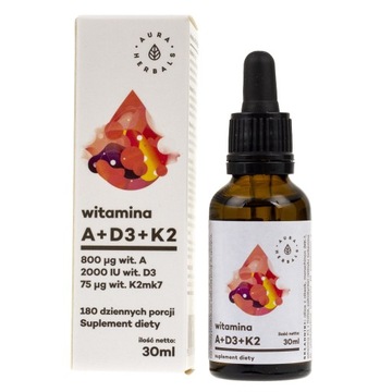 AURA HERBALS WITAMINA A D3 K2 UKŁAD ODPORNOŚĆIOWY