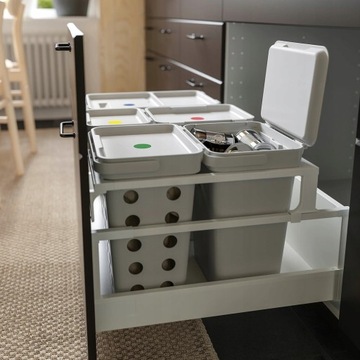 IKEA HALLBAR Вентилируемая корзина, светло-серая, 10 л.