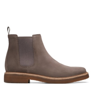 Sztyblety męskie Clarks Clarkdale Easy zamszowe skórzane szare 47