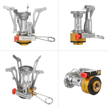 Мини-газовая плита Aomiun для кемпинга, походная печь