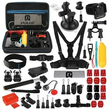 MEGA ZESTAW 53w1 AKCESORIA DO KAMERY GOPRO HERO 12 11 10 9 8 7 6 INSTA DJI