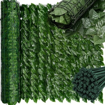 ИСКУССТВЕННАЯ ИЗГОРОДА из плюща для забора, балкона, стены, 5 м х 50 см, сетка