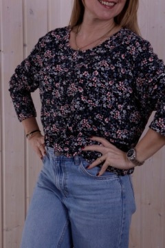 ЛЕГКИЙ ДЖЕМПЕР БЛУЗКА МАЛЕНЬКИЕ ЦВЕТЫ ЦВЕТА*8XL